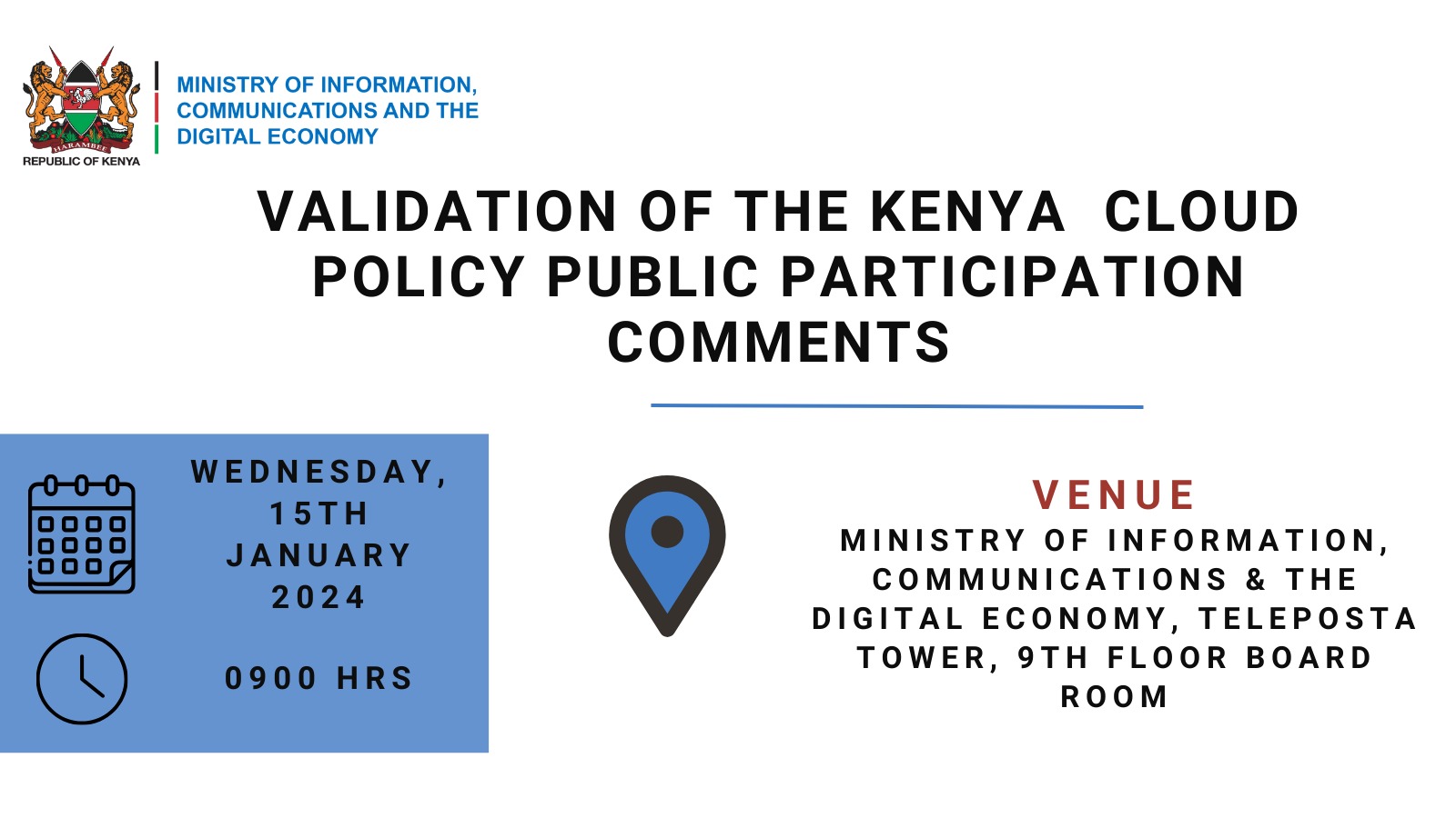 Validation of the Kenya Cloud Policy public participation Comments