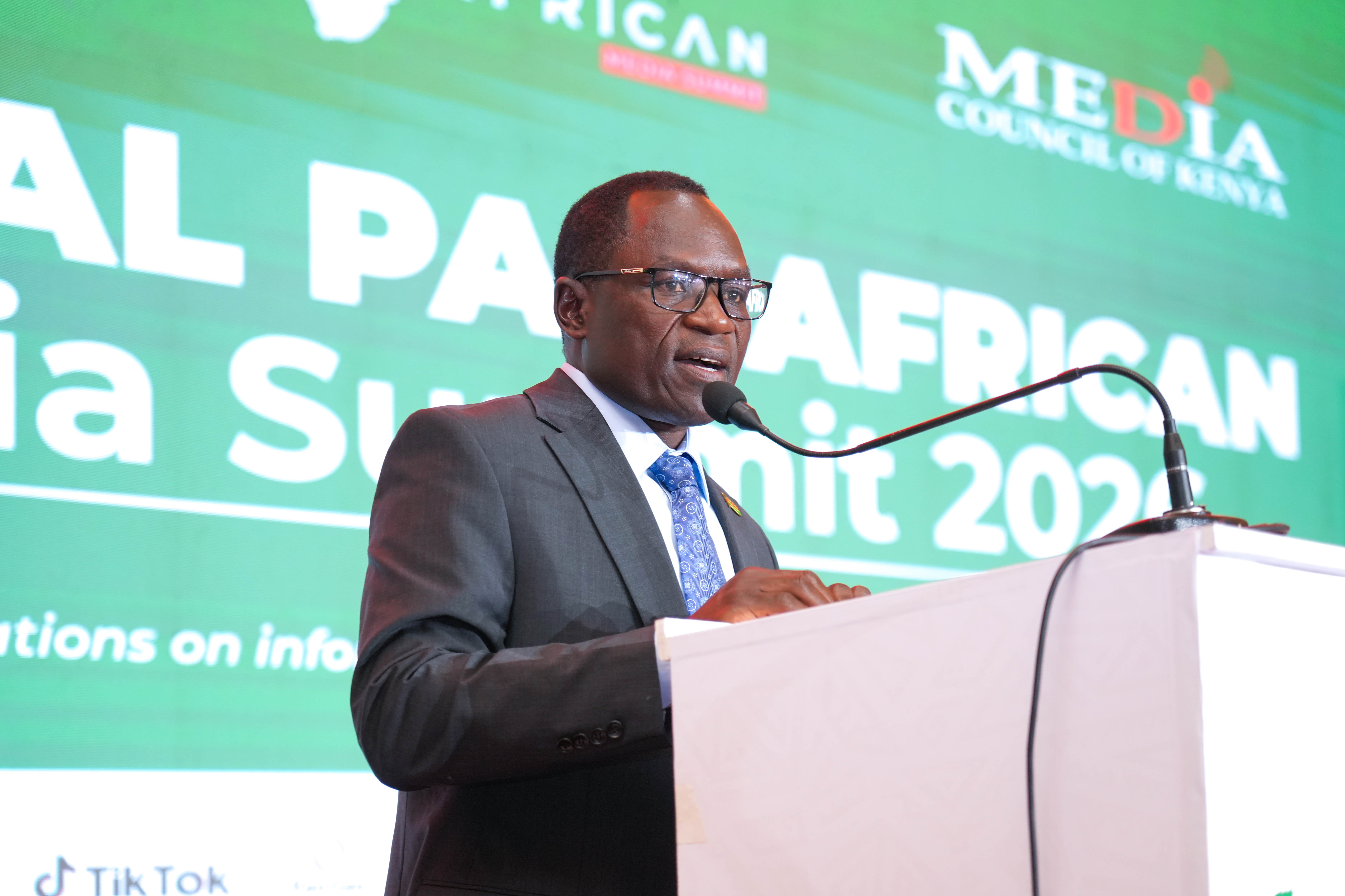 PS Stephen Isaboke, EBS, delivering his keynote address during the opening of the Pan-African Media Summit 2026 held in Nairobi.
