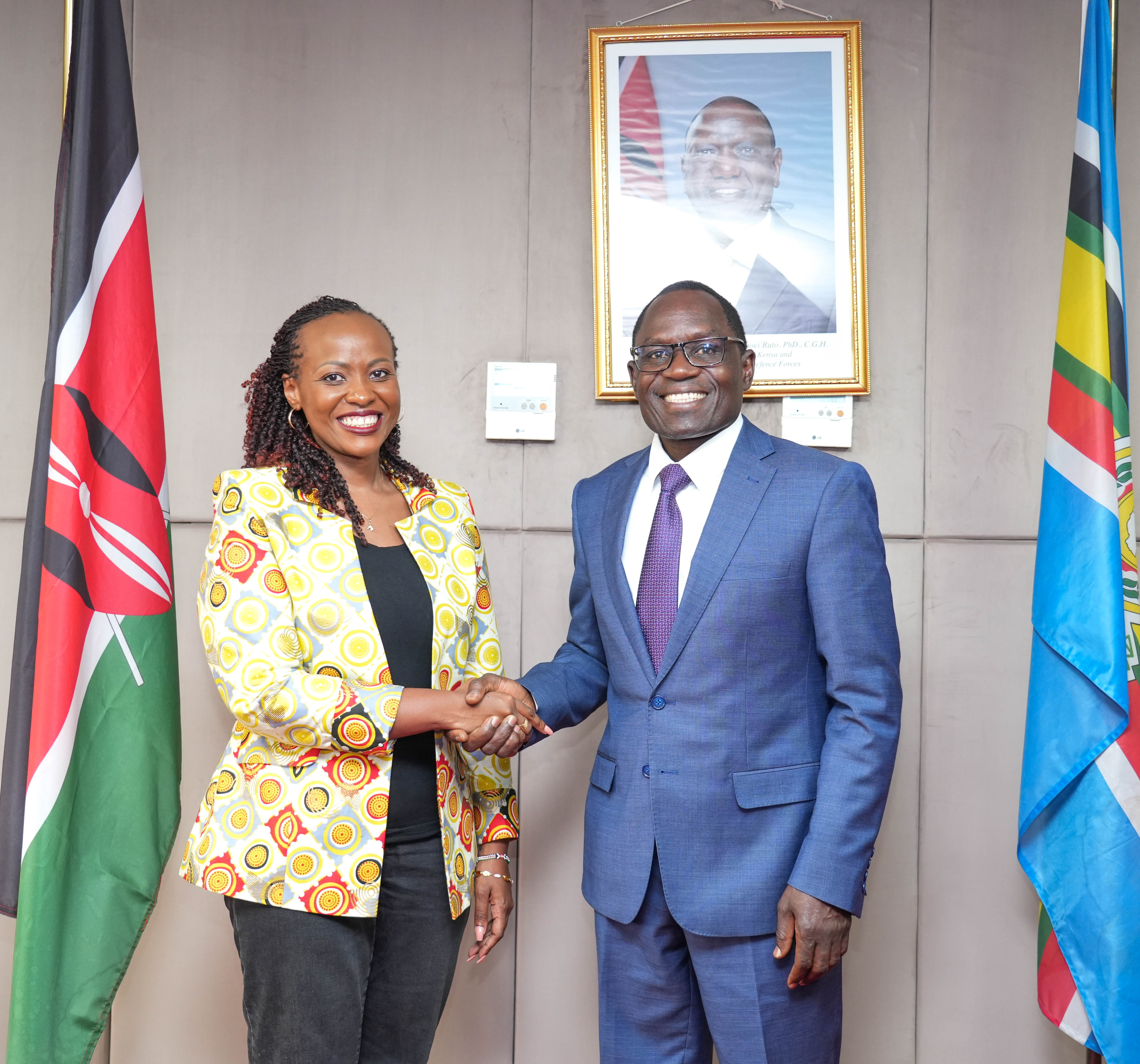PS Stephen Isaboke and Glovo Kenya Country Manager, Ms Caroline Mutuku