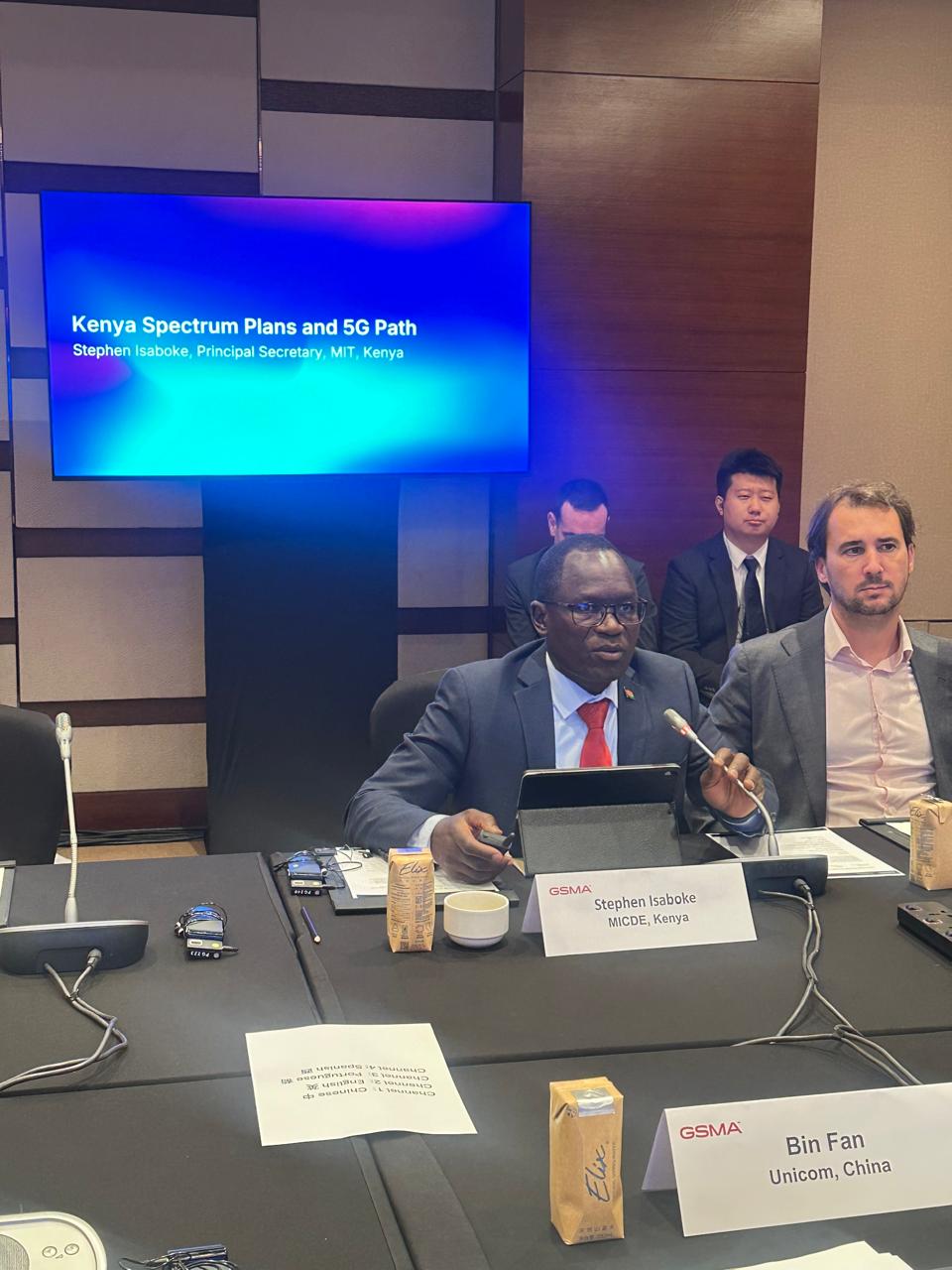 PS Stephen Isaboke presents Kenya's experience in 5G at the MWC Shanghai 2026