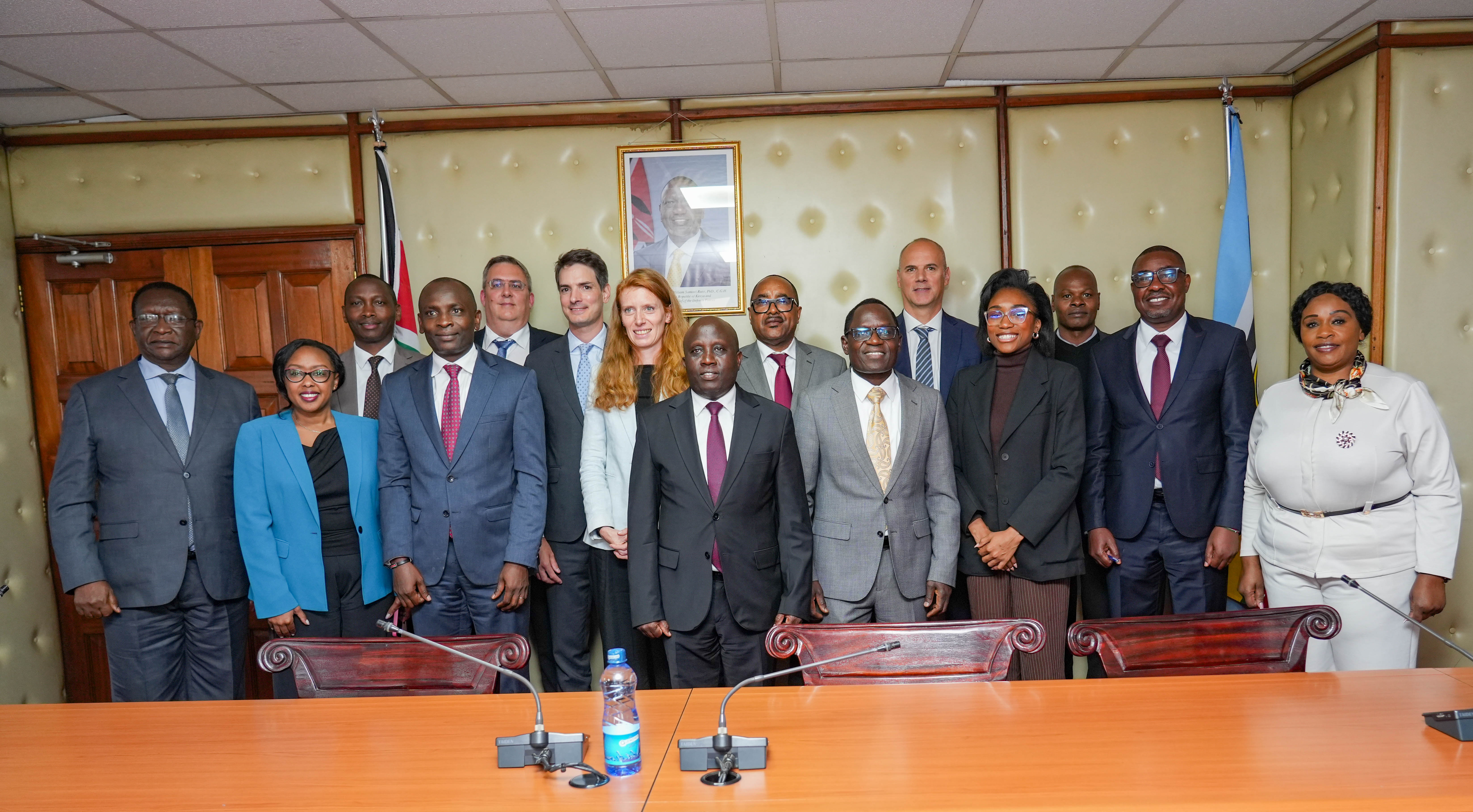 Principal Secretaries Stephen Isaboke and Eng John Tanui received a delegation from the European Union-funded Global Gateway ICT Standards (GIST) Project