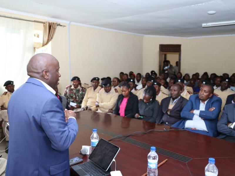 PS Tanui during Town Hall Engagement in Narok East