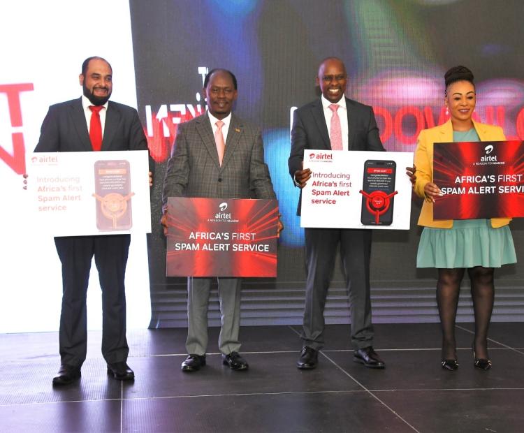 CS Kabogo attends the launch of Airtel AI Spam Alert Services